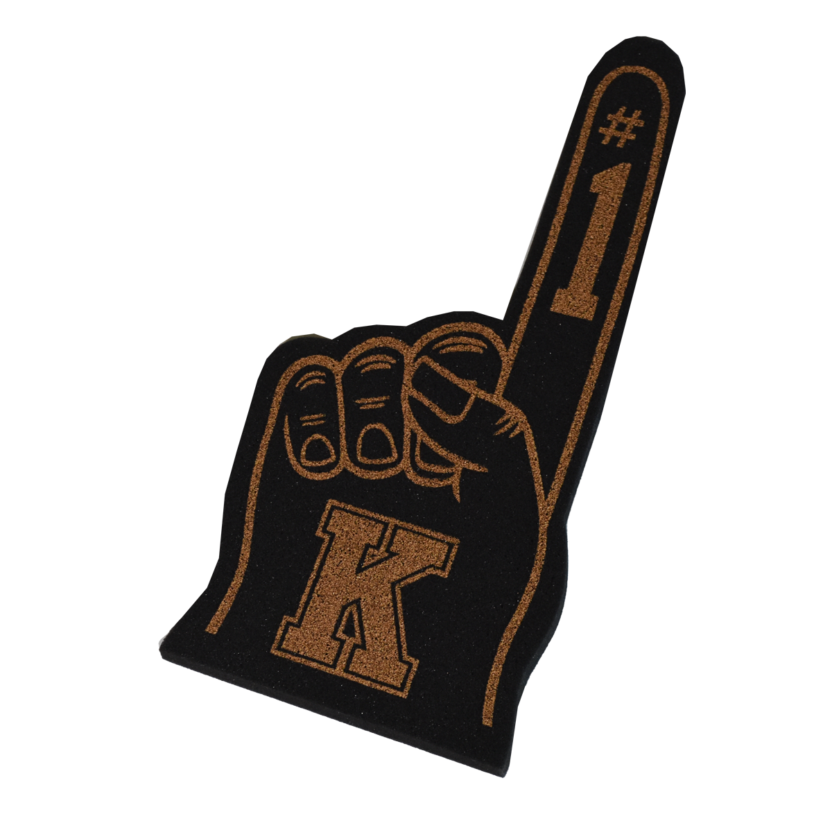 Black With Gold Foam Finger