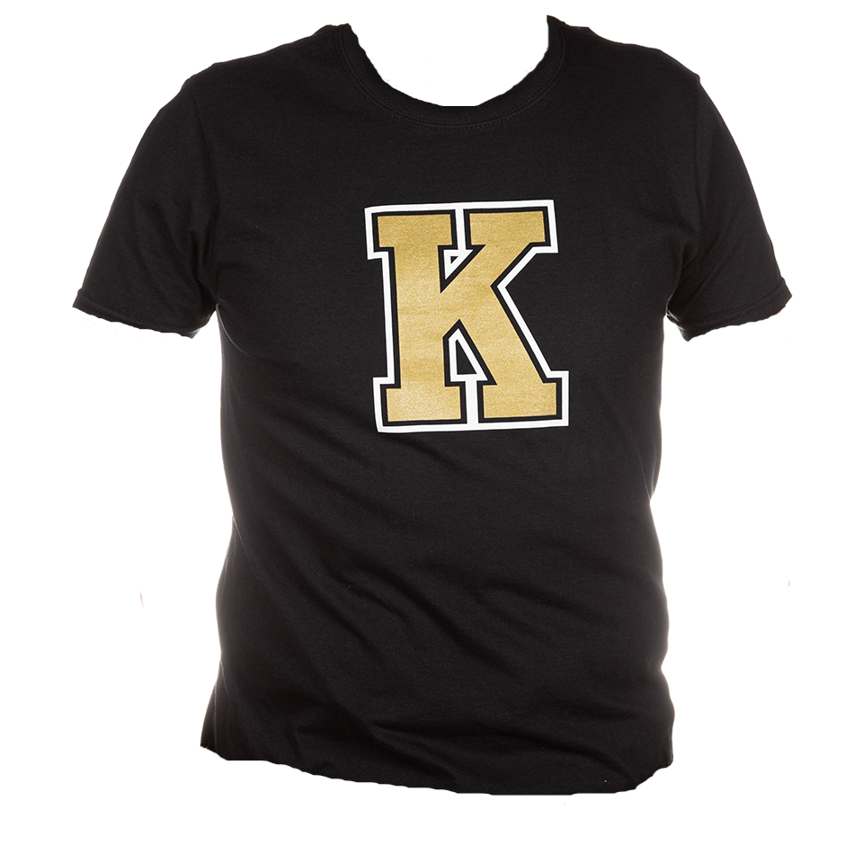 Black T-Shirt with Gold K