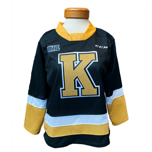 Youth - Blank Black and Gold Kingston Frontenacs Jersey