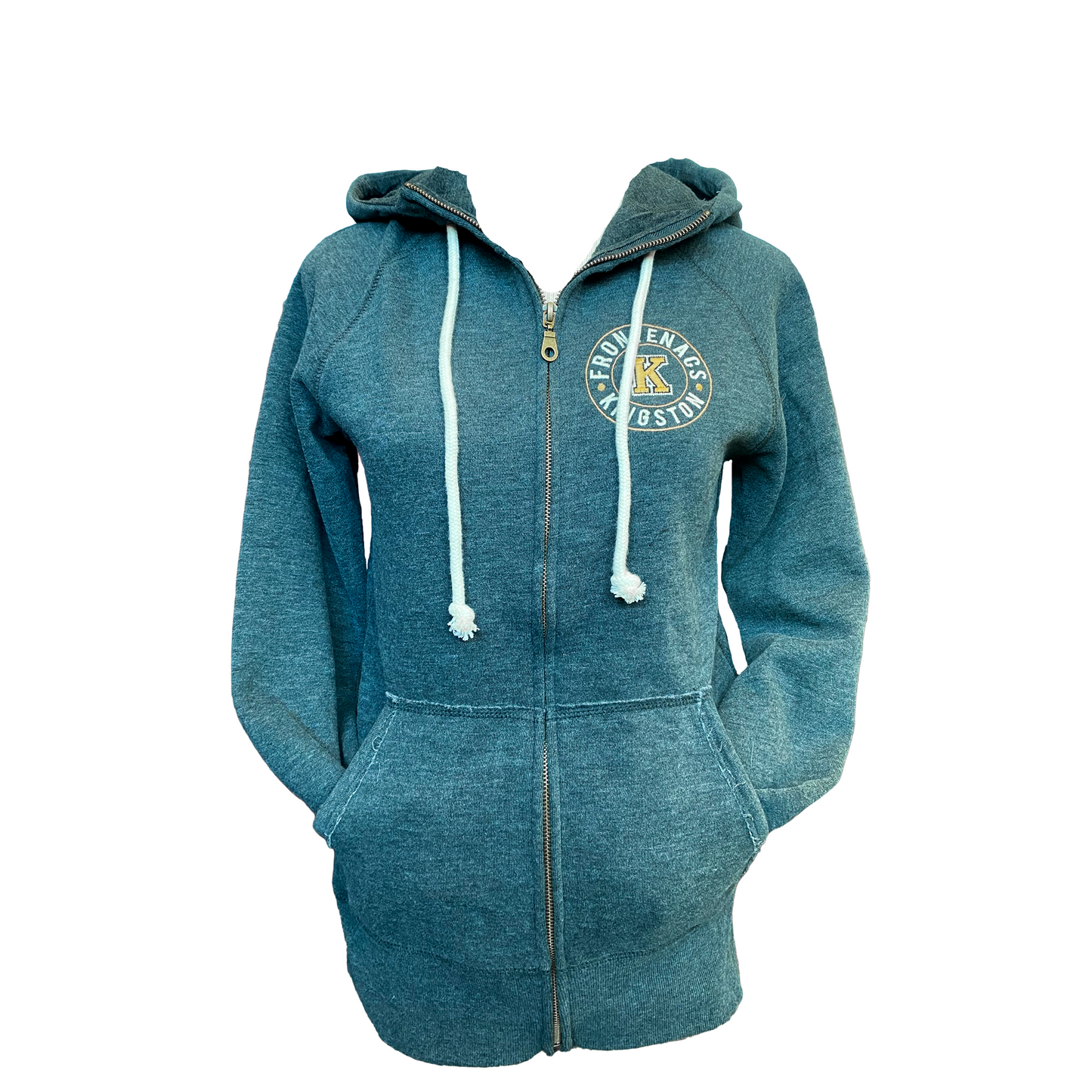 Ladies Grey Full Zip Kingston Frontenacs Hoodie