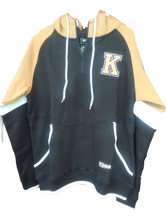 Adult- Gold, White and Black 1/4 Zip Hoodie