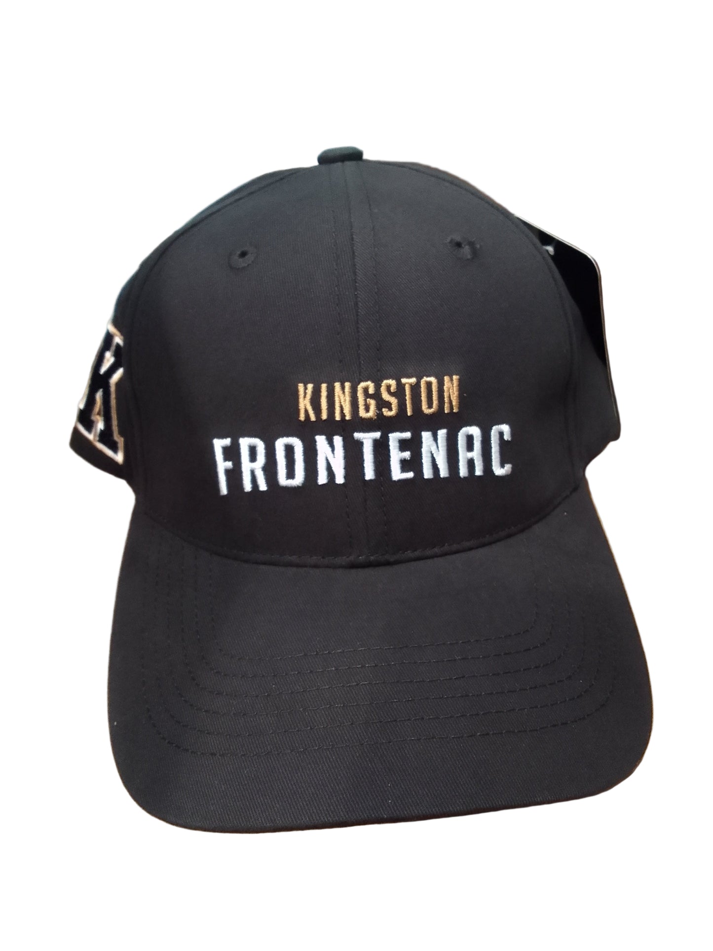 Adult- Gold and white writing with K on the right side