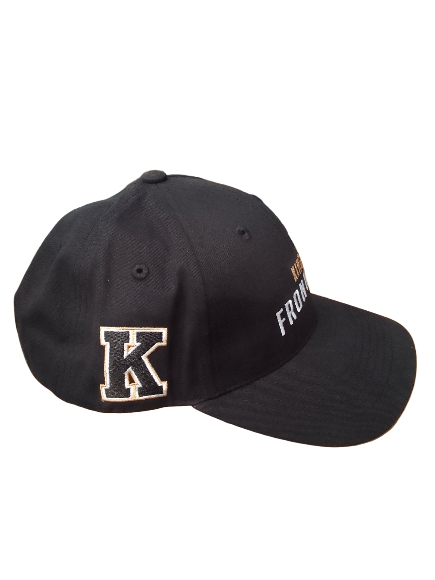 Adult- Gold and white writing with K on the right side