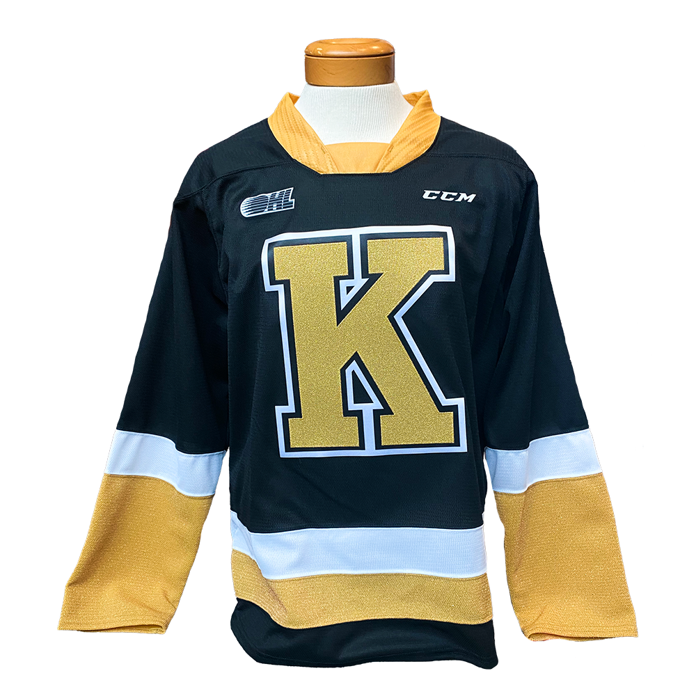 Adult - Gold and Black Kingston Frontenacs Jersey - Customizable